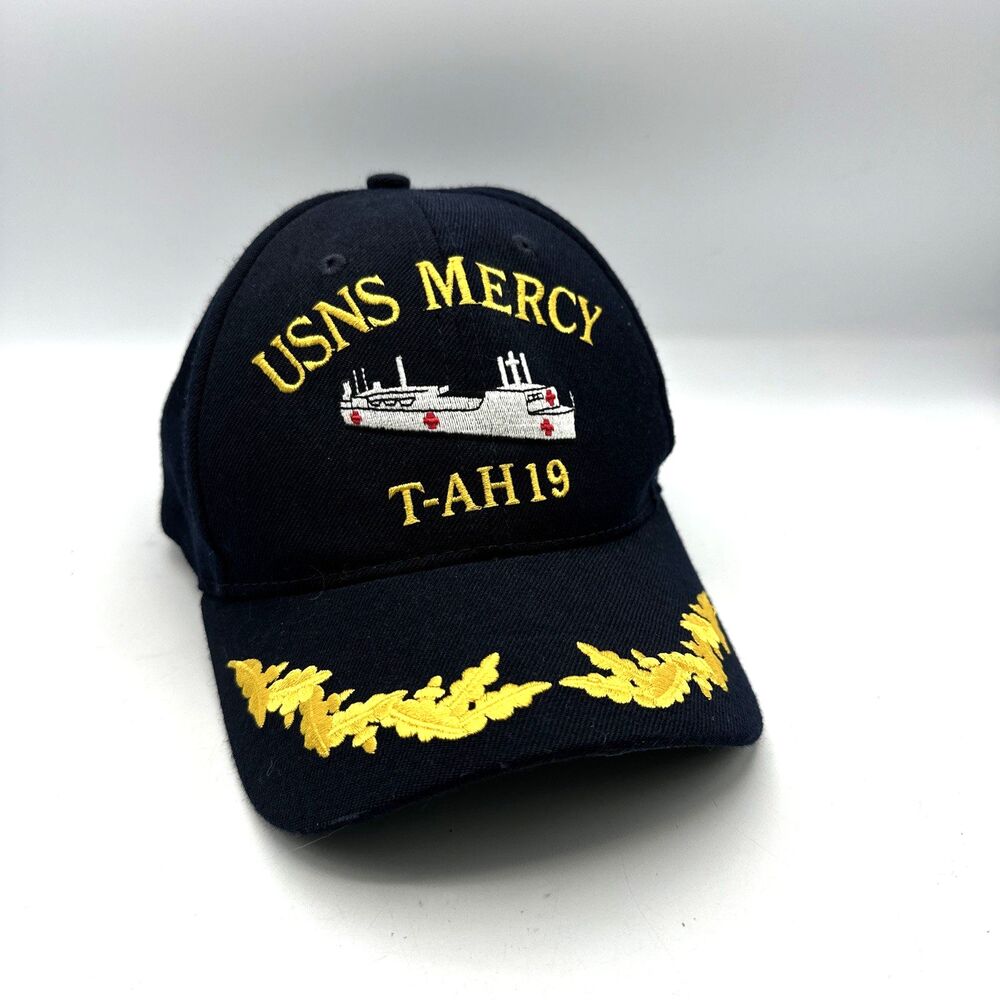 The Corps USNS Mercy T-AH 19 Logo Blue Baseball Cap Hat One Size